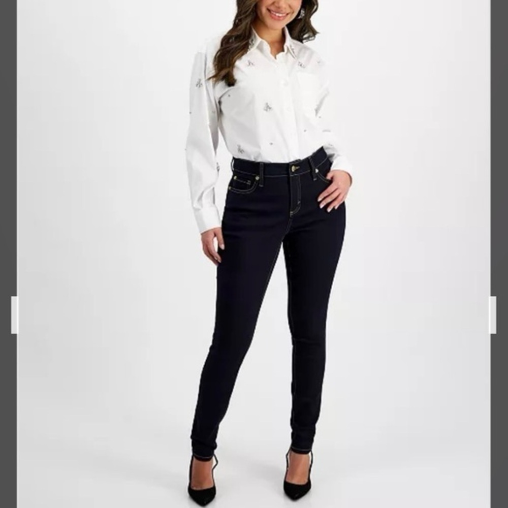 INC International Concepts Women's Dark Blue Skinny-Leg Denim Jeans Size 4P